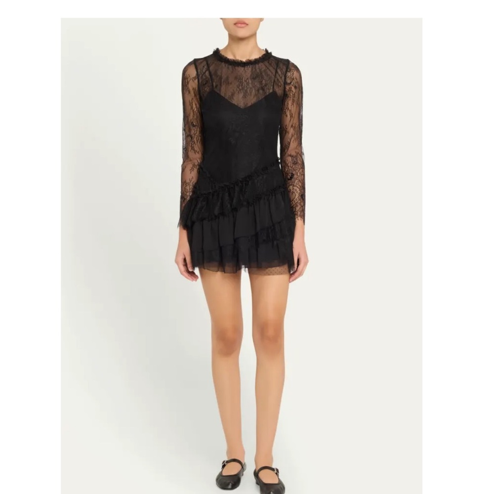 LOVESHACKFANCY
Amberleigh Lace Mini Dress